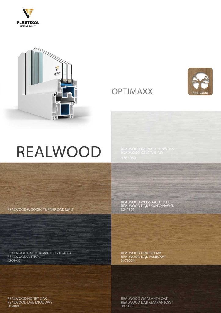 Optimaxx w kolorach oklein drewnopodobnych Realwood